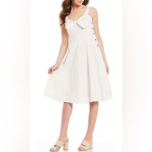 Chelsea & Violet White Front Knot Linen Dress Size Medium New